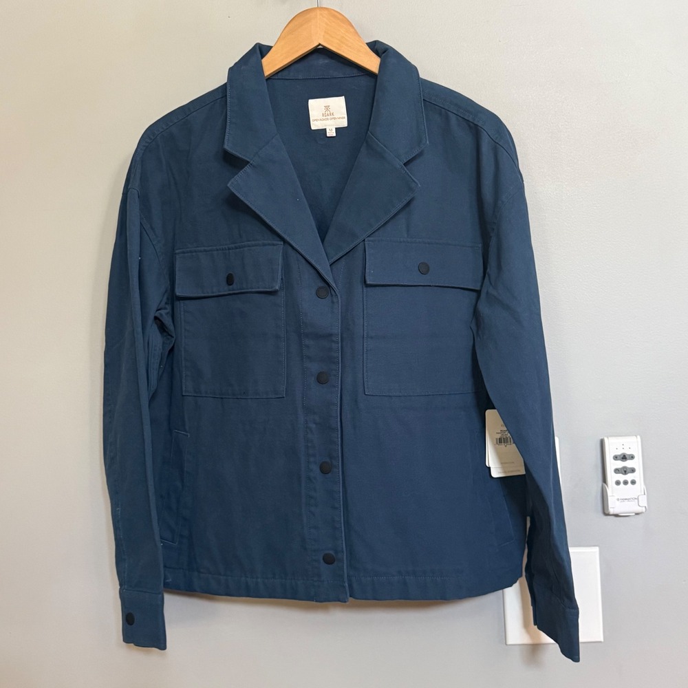 Roark Passport Jacket Mens Medium Deep Blue Organic‎ Cotton Canvas WRJ004 NWT